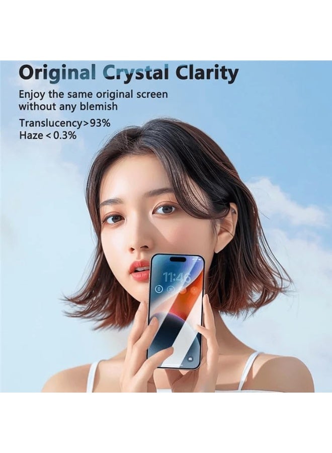 أكاليكس واقي شاشة لهاتف iPhone 15 Pro، واقي شاشة من الزجاج المقوى 9h، زجاج فائق الدقة، تركيب سهل، شاشة مضادة للصدمات، حماية ضد الخدش، متوافق مع iPhone 15 - Image 5